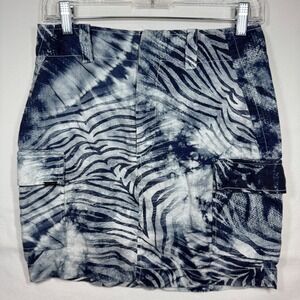 Guess Tie Dye Zebra‎ Print Cargo Mini Skirt Women's Size 4